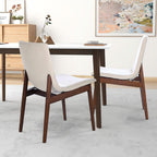 Beige Dining Chair Set of 2 with Solid Wood Construction - Ravel