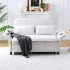 Modern Fabric Sofa Bed with Adjustable Armrests and Backrests - Multiple Colors