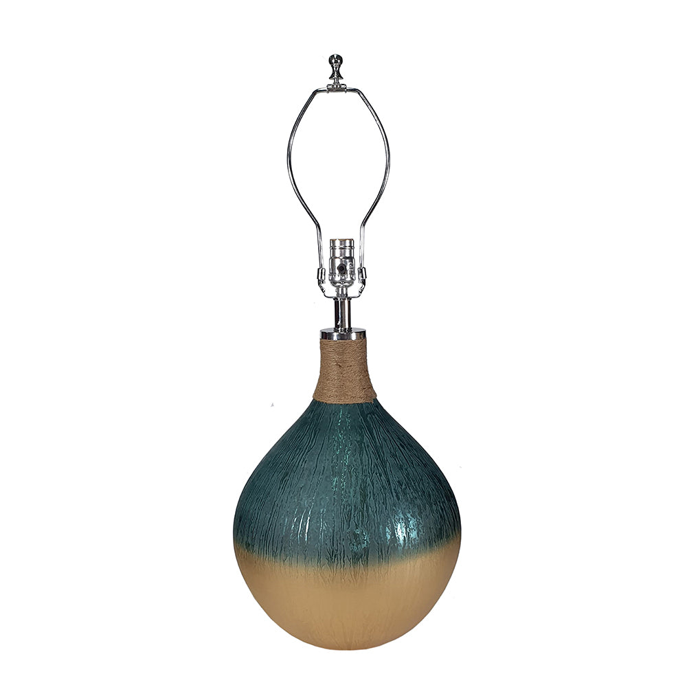 Multicolor Glass Table Lamp with Drum Shade - 16" W x 16" D x 28.5" H