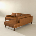 L-Shaped Sectional Sofa with Modern Design - Light Brown