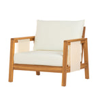 4-Piece Sofa Set with Cushions – Outdoor Loveseat & Coffee Table Set