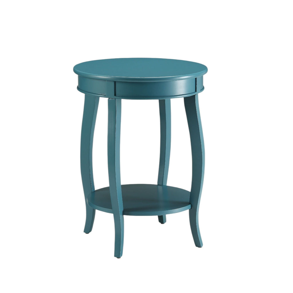 Storage Accent Table with Solid Wood Legs - Light Blue, Dark Brown, or White