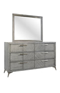6 Drawer Dresser with Book Matched Veneers - Gray