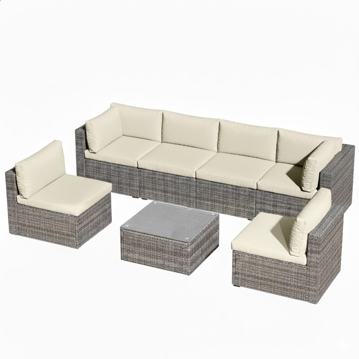 Modern Patio Set With Coffee Table - Weather-Resistant Frame - Multiple Colors