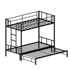 Twin Size Metal Pull-Out Bunk Bed with Ladder - Metal
