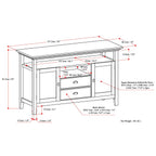 Tall TV Media Stand with Adjustable Storage - Rustic Natural Aged Brown