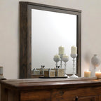 Rustic Mirror with Wooden Frame - Walnut