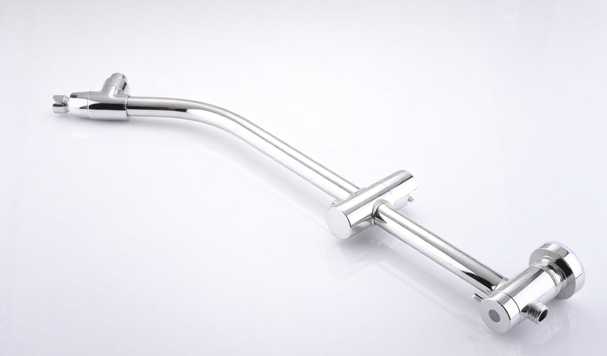 High Pressure Dual Shower Head Set with Adjustable Slide Bar - Silver