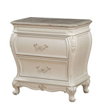 Chantelle Nightstand With Granite Top - White