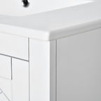 Ceramic Sink Vanity Combo with 3 Drawers and Soft Closing Doors - 30"