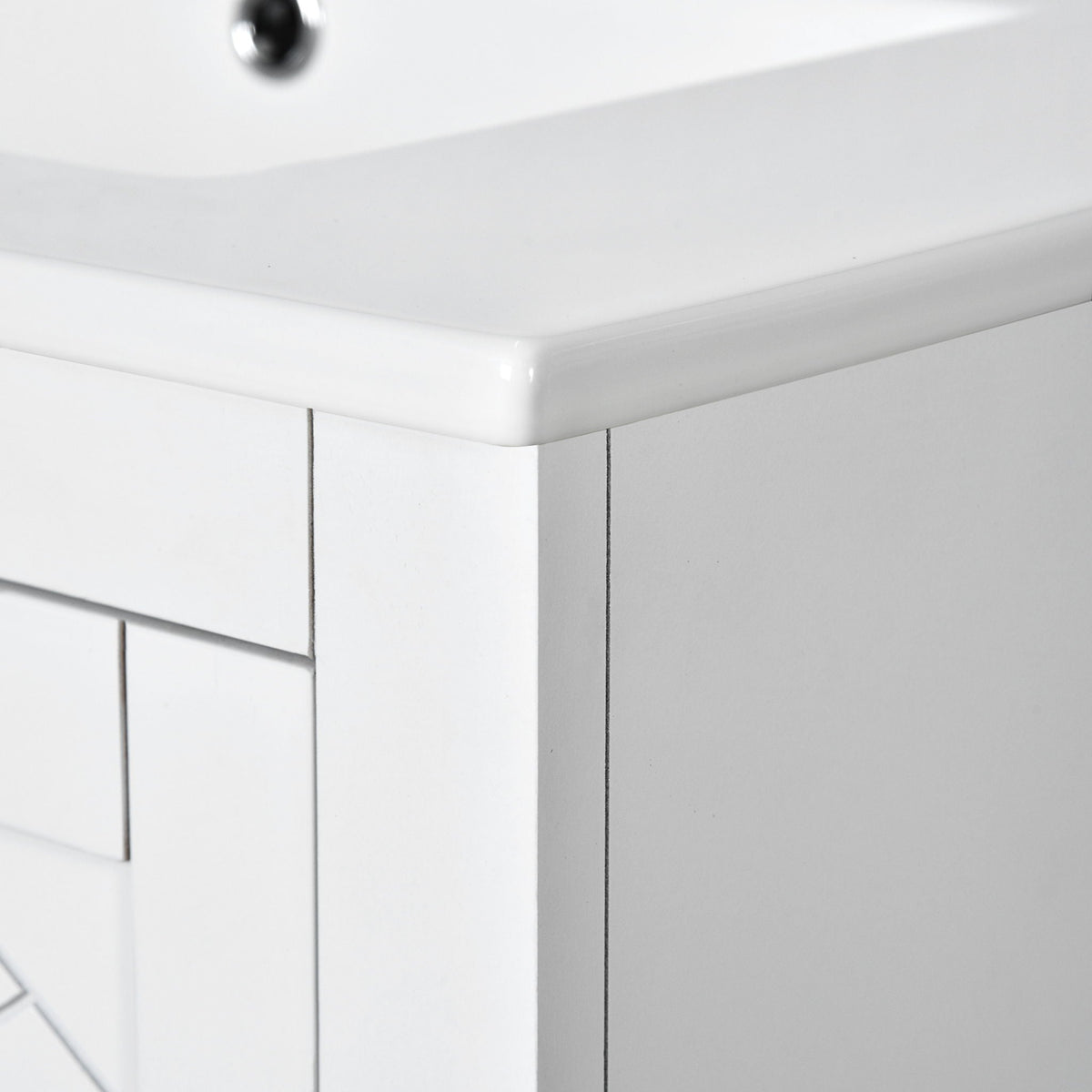 Ceramic Sink Vanity Combo with 3 Drawers and Soft Closing Doors - 30"