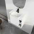 24'' Wall-Mounted Bathroom Vanity with Ceramic Sink - Glossy White