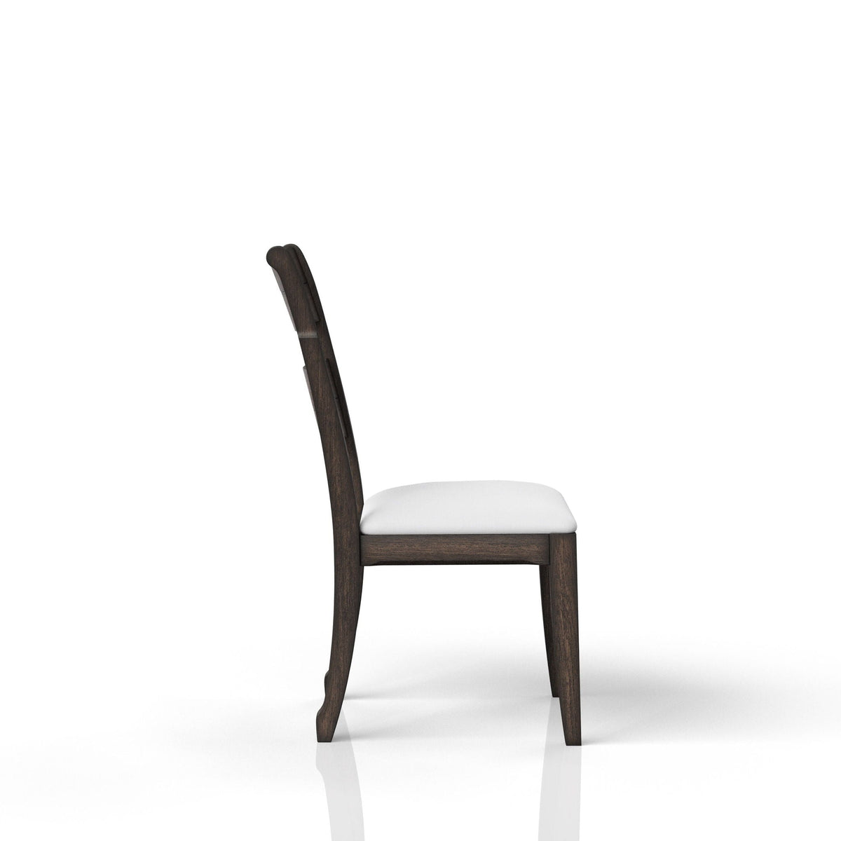 Upholstered Seat Side Chair with Ladderback - Chocolate