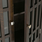 Storage Media Cabinet with Adjustable Shelves - Dark Brown, Light Brown, Dark Gray