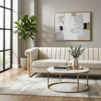 Modern Velvet Sofa with Gold Accents - Chesterfield Design - Black Velvet