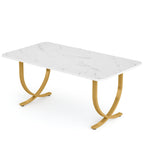 Executive Office Computer Desk with E0 Board - White / Gold