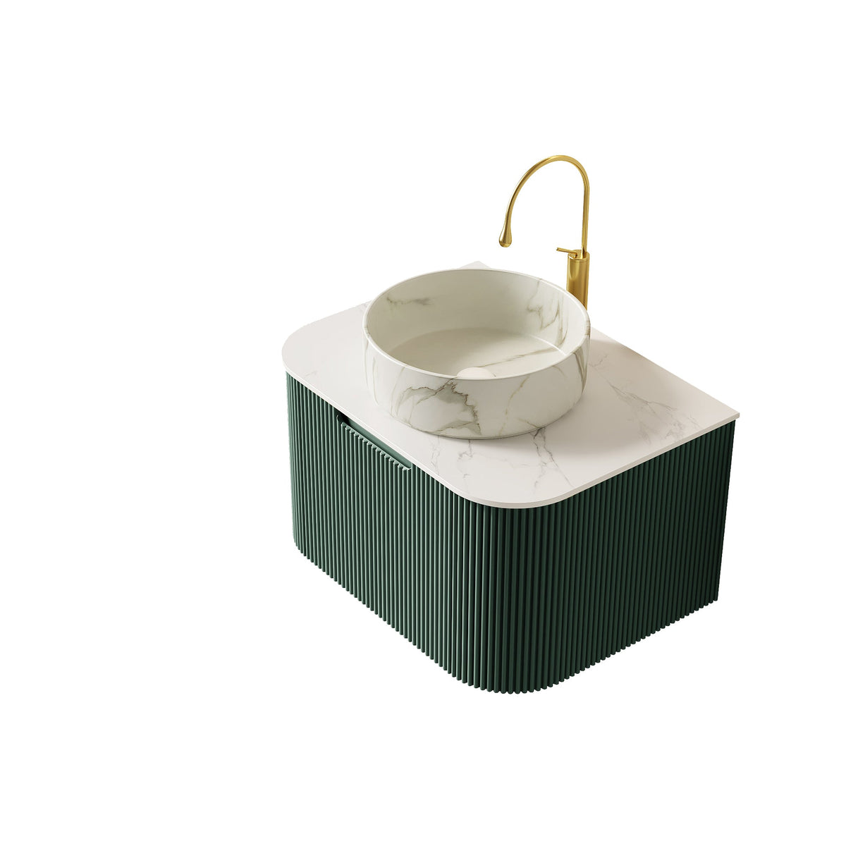 DINA 24" Bathroom Vanity & Sink with Ceramic Basin - Carrara White or White