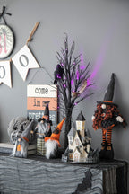 10.6"H Halloween Gnome Decor Set of 2 with Handcrafted Detail - Orange