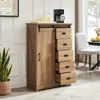 5 Drawers Dresser with Sliding Barn Door