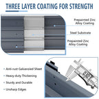 Large Galvanized Steel Garden Bed with Open-Bottom Drainage - Dark Gray