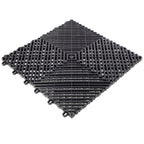 25pcs Plastic Garage Floor Mats with Interlocking Non-Slip Surface - Black or Yellow
