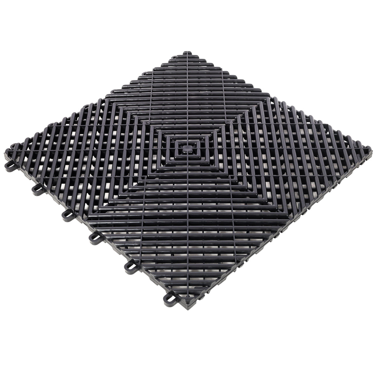 25pcs Plastic Garage Floor Mats with Interlocking Non-Slip Surface - Black or Yellow