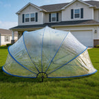 18ft Ground-Mounted Retractable Pool Cover with Fiberglass Rods - Blue