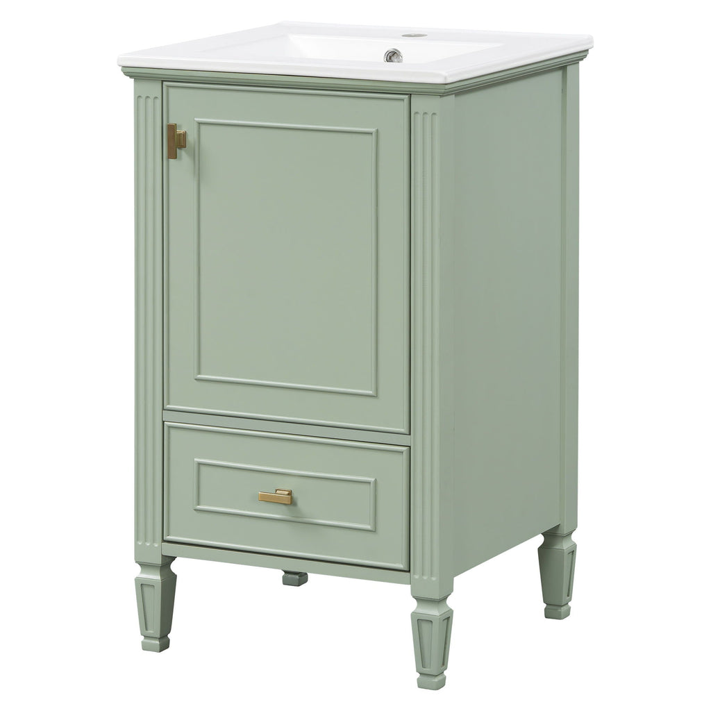 Retro Bathroom Vanity With Sink with Soft-Closing Doors - Green or Dark Gray