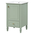 Retro Bathroom Vanity With Sink with Soft-Closing Doors - Green or Dark Gray