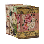 Multi-Color Book Boxes Set of 4 with Elegant Floral Design