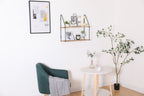 Light Brown 5-Tier Wall Shelves with Decorative Hanging Display - Light Brown