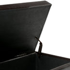 Coffee Brown Storage Ottoman with Safety Hinge - Tufted Detail