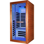 American White Oak Single Person Sauna Room with LED Lighting
