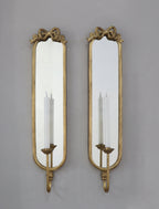 Set of 2 Wall Mirrors with Glass and Metal Frame