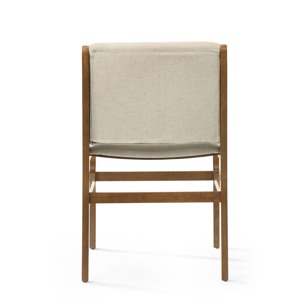 Contemporary Dining Chair Set with Upholstered Fabric Seats - Light Brown