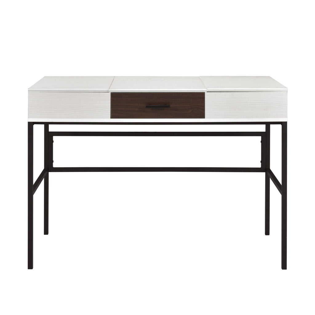 Black & Natural Writing Desk with USB Port - Verster