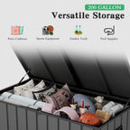 200 Gallon Metal Deck Box with Lockable Lid - Dark Gray or Brown