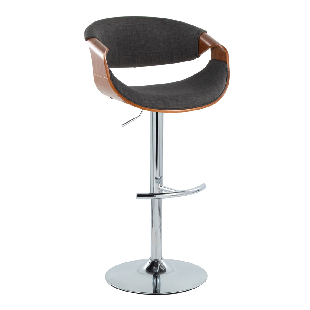 Mid Century Modern Adjustable Barstool Set with Swivel and Footrest - Multiple Colors