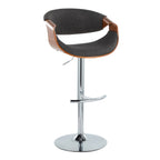 Mid Century Modern Adjustable Barstool Set with Swivel and Footrest - Multiple Colors