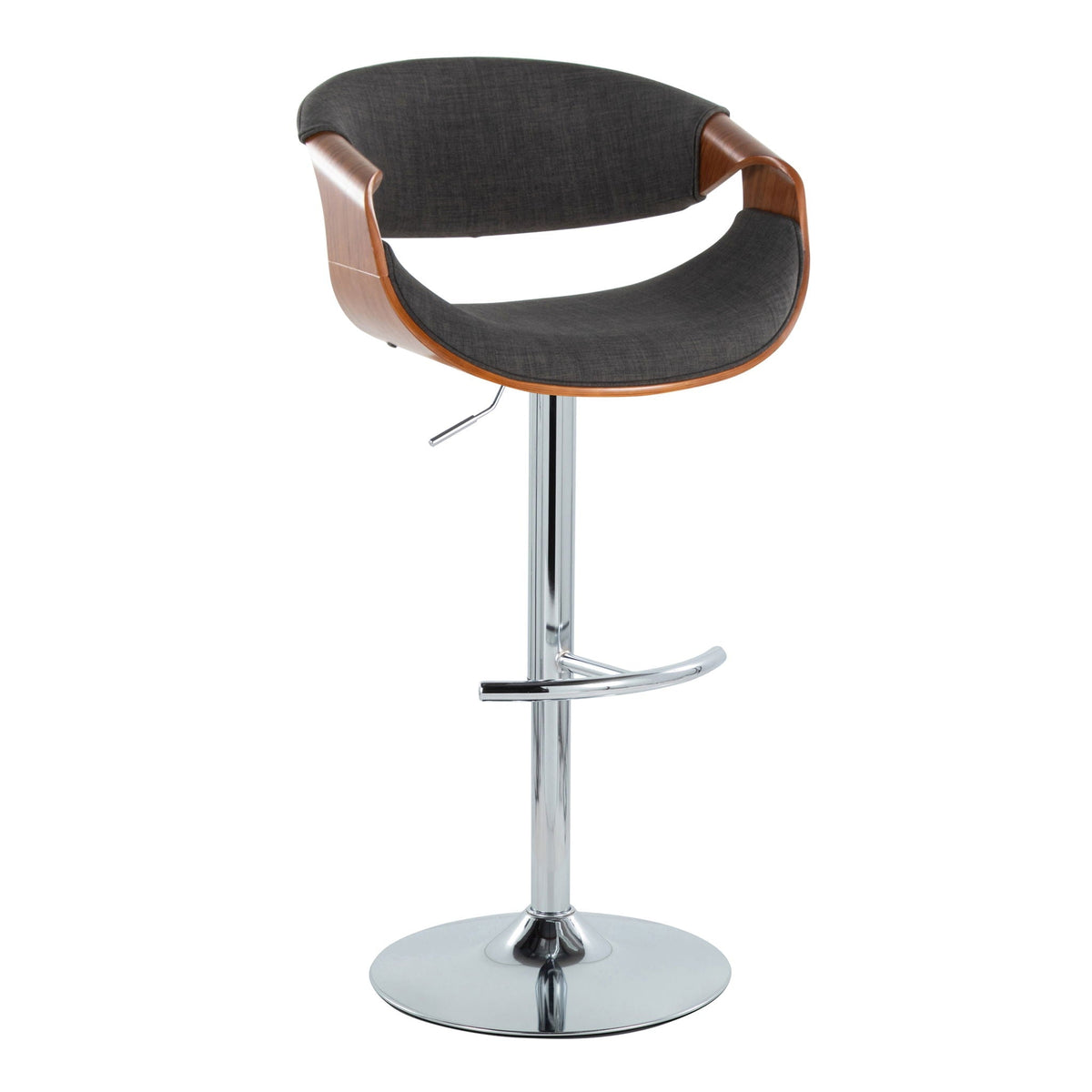 Mid Century Modern Adjustable Barstool Set with Swivel and Footrest - Multiple Colors