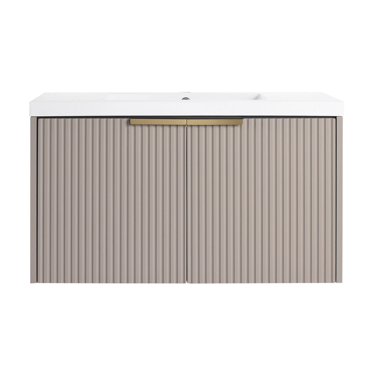 Contemporary Wall Mounted Bathroom Vanity with Double Resin Sink - Light Blue, White, Pearl Silver