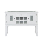 White Wine Cabinet Server with Storage and Wine Rack - Elizaveta