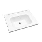 Rectangular Single Vanity Top with Overflow - White Ceramic