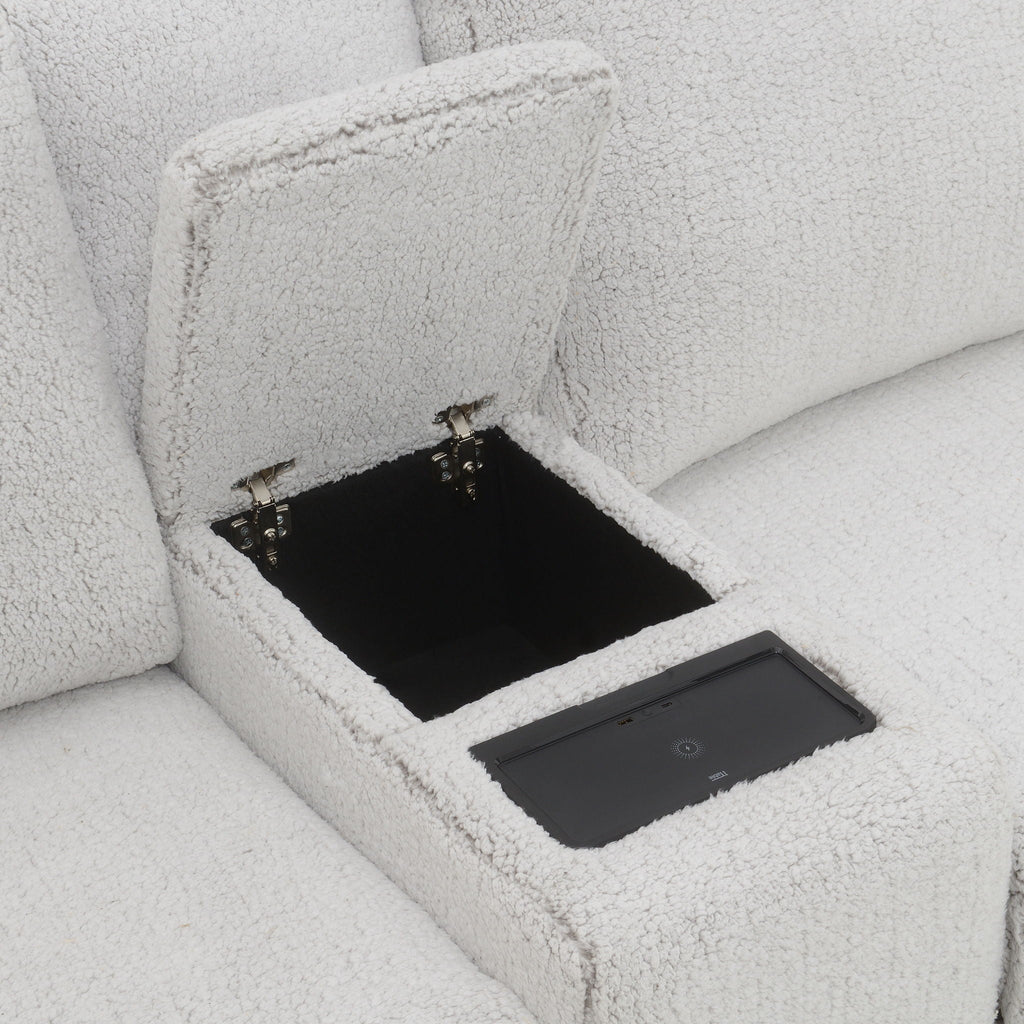 Modular Power Recliner Sectional with Cup Holders and Wireless Charging - Gray