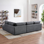 Comfortable Cozy Sectional Sofa with Solid Wood Frame - Pearl Silver or Dark Gray
