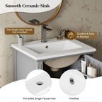 Retro Bathroom Vanity With Sink with Soft-Closing Doors - Green or Dark Gray