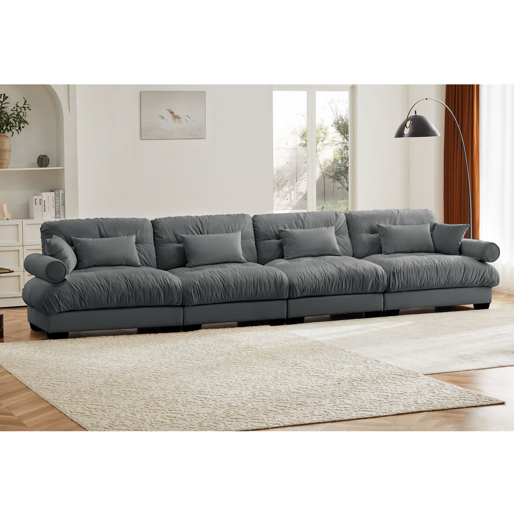 Oversized Modular Sectional Sofa with Deep Seat – Available in Dark Gray, Blue, or Beige
