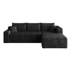 95" Cloud Sectional Sofa with Modern Minimalist Design - Black