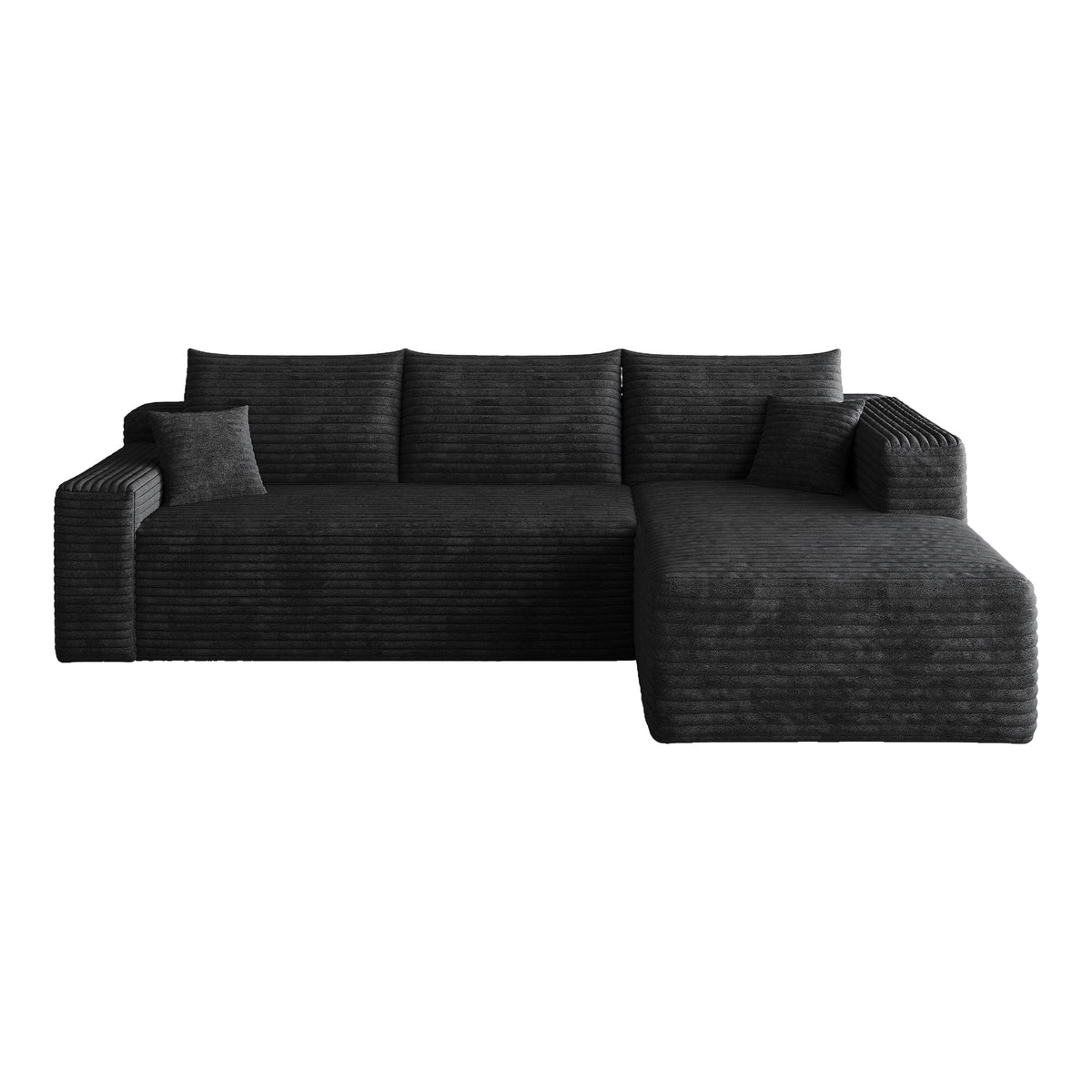 95" Cloud Sectional Sofa with Modern Minimalist Design - Black