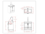 Deluxe Laundry Cabinet with Pull-Out Faucet and Stainless Steel Sink - White